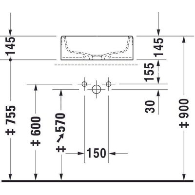 Duravit Starck 1 - opbouw wastafel - 46cm - zonder kraangat - zonder overloop - glans wit