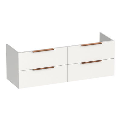 BRAUER Elevate wastafelonderkast 140 excl. opleggrepen 4 softclose lades en 2 sifon uitsparingen - mat wit