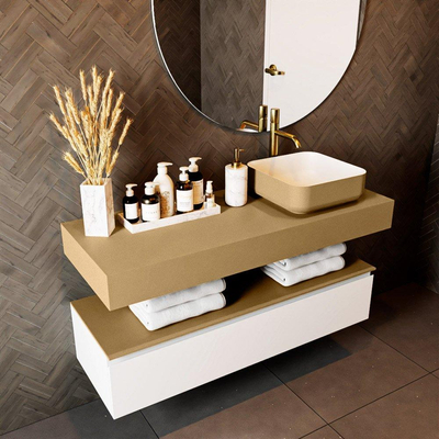 Mondiaz TOP 46 Vrijhangend Topblad - 120x46x12cm - geschikt voor waskom - Solid surface - Oro