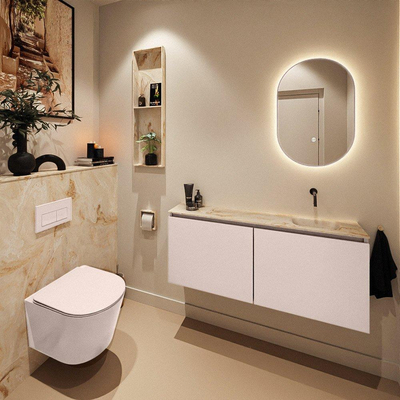 MONDIAZ TURE-DLUX 120cm toiletmeubel Rosee. EDEN wastafel Frappe positie rechts. Zonder kraangat.