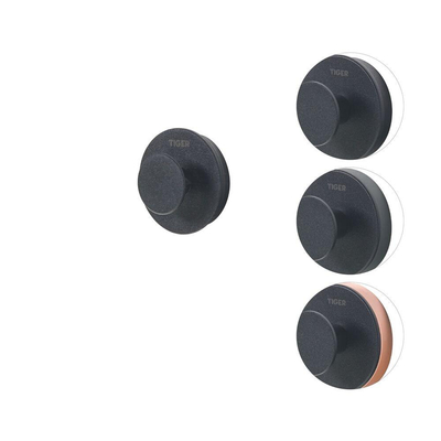 Tiger Urban Ensemble d’accessoires de toilettes Brosse de toilette avec support Porte-rouleau de papier toilette avec clapet Patère Noir