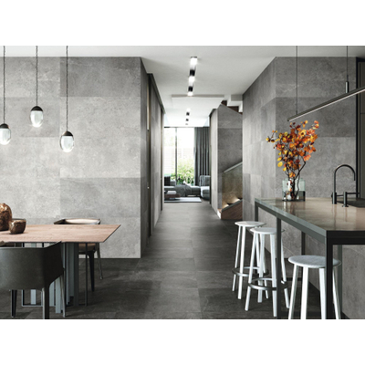 ÉCHANTILLON Terravito Arluna carreau mural et de sol - 60x120cm - 9.5mm - Rectangle - rectifié - effet marbre - Gris Mat