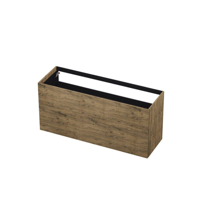 INK Wastafelonderkast - 140x45x65cm - 2 lades - push to open - met rechte opdekfronten - MFC - Naturel eiken