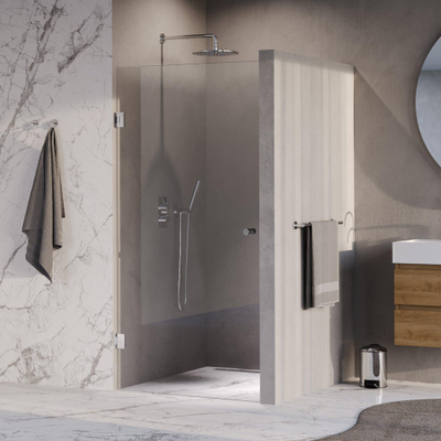 BRAUER Void Carving Nisdeur - 90x200cm - draaideur - glascoating - omkeerbaar - helder glas - Chroom