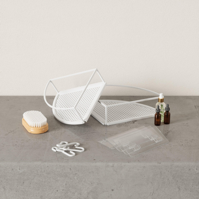 Umbra Cubiko corbeille de douche d'angle 26x26x11cm set de 2 acier blanc