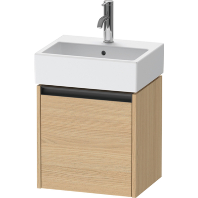 Duravit Ketho.2 Wastafelonderbouwkast - met 1 deur - 43.4x33.8x44cm links - met greep antraciet - natuur eiken mat