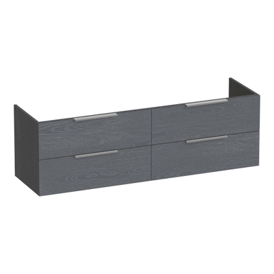 BRAUER Elevate wastafelonderkast 160 excl. opleggrepen 4 softclose lades en 2 sifon uitsparingen - Timber Grey