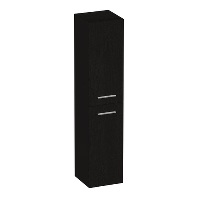ARMATURE Trust Armoire colonne - 160x35x35cm - sans poignées de meuble avec 2 portes à gauche ou à droite Timber Black