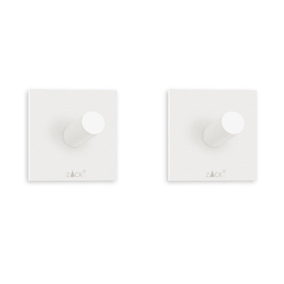 Zack Peco Crochets porte-serviettes - carrés - 4,2 cm - lot de 2 - blanc