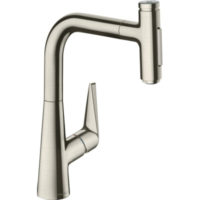 Hansgrohe Talis Select M51 M5117-H220 1-greeps keukenmengkraan - uittrekbare vuistdouche - rvs look