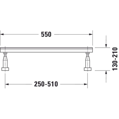 Duravit Divers poten - voor bad/douchebak per - 3 stuks breedte >150cm - zilver