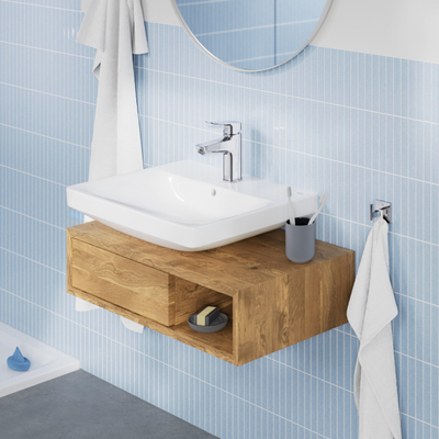 GROHE Dice wastafelkraan - m-size - met uittrekbare mousseur klikwaste - mat zwart