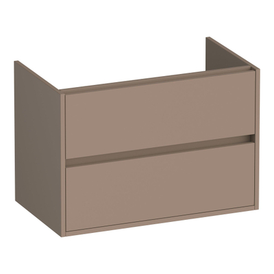 BRAUER Adore meuble sous-lavabo - 80x46x55cm - 2 tiroirs à fermeture en douceur - sans poignée - 1 découpe pour siphon - moka mat