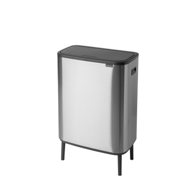 Brabantia Bo Touch Bin Hi Poubelle - 60 litres - seau intérieur en plastique - matt steel fingerprint proof