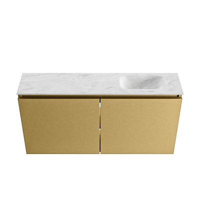 MONDIAZ TURE-DLUX Meuble de toilettes 100 cm Oro. EDEN lavabo Opalo position droite. Avec 1 trou de robinet.