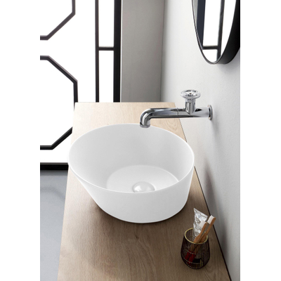 Terravito Sarnico Vasque design 42x42x16.5cm ronde blanc mat