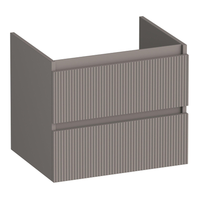 BRAUER Joy Wavy meuble sous-lavabo 60 2 tiroirs softclose - sans poignées - 1 découpe pour siphon - taupe mat