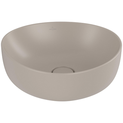 Villeroy & Boch Antao Opzetwastafel - 40x39.5x14.6cm CeramicPlus - zonder overloop - mat almond (beige)