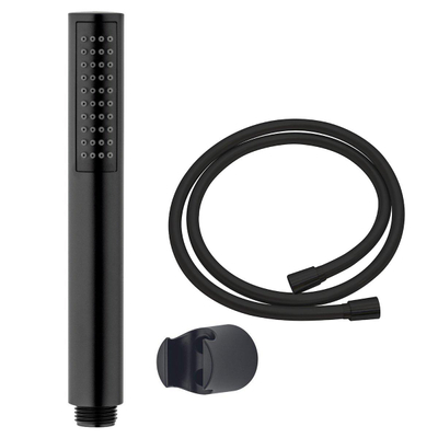 Nemo Spring Nero set de douchette à main avec douchette à main barre flexible de douche et support de douchette noir mat