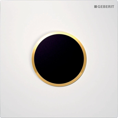 Geberit Type10 urinioir bedieningsplaat - 230V- ronde knop - wit/verguld - wit goud