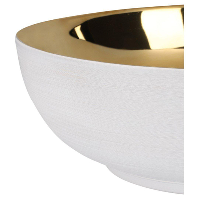 Differnz Shine waskom 40x40x13.5cm keramiek goud/wit