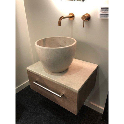 BRAUER Sharp ensemble de meuble de salle de bain 60x45x27cm 1 tiroir avec plan de lavabo en béton et vasque Legno Viola MODÈLE D'EXPOSITION