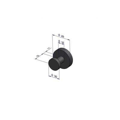 Plieger Como handdoekhaak magnetisch 49mm mat zwart