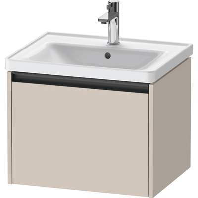 Duravit Ketho.2 Wastafelonderbouwkast - met 1 lade - 58.4x45.5x44cm - met greep antraciet - taupe mat