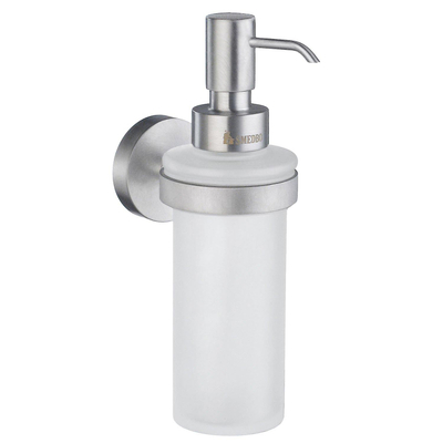 Smedbo Home Zeepdispenser - 200ml - wandmodel - geborsteld chroom/mat glas