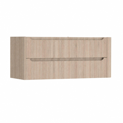 H&R Badmeubelen Juice Wastafelonderkast - 120x45x50cm - rechterhoek afgerond - 2 lades - geïntegreerde greep - Rockford oak