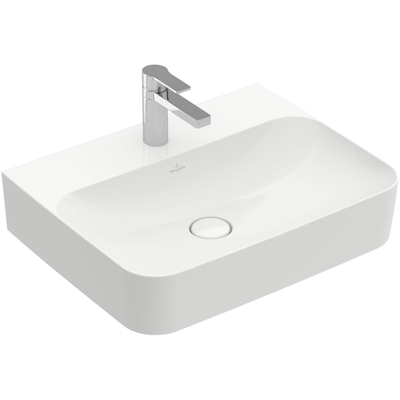 Villeroy & Boch finion wastafel - 1 kraangat - 60x47cm CeramicPlus - zonder overloop - White Alpine (glans wit)