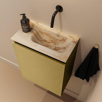 MONDIAZ TURE-DLUX 40cm toiletmeubel Oro. EDEN wastafel Frappe positie rechts. Zonder kraangat.