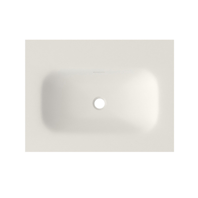 Saniclass Flow Meuble lavabo - 61x46x1.5cm - trop-plein - 1 vasque centrale - sans trous de robinet - solid surface blanc mat