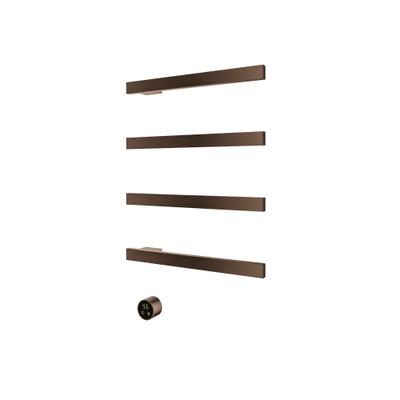 Hotbath &MORE Handdoekradiator - 50x76cm - vierkant - 4 stangen - horizontaal - met schakelaar - tuscan bronze (brons)