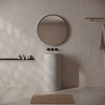 Ideavit Convo Lavabo autoportant - 40x40x85 - béton - anti-rayures - gris clair