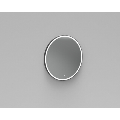 Arcqua Reflect spiegel two rond 80cm LED aluminium omlijsting mat zwart