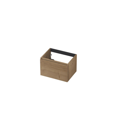 INK Wastafelonderkast - 60x45x40cm - 1 lade - greeploos - met houten keerlijst - MDF - Ash grey