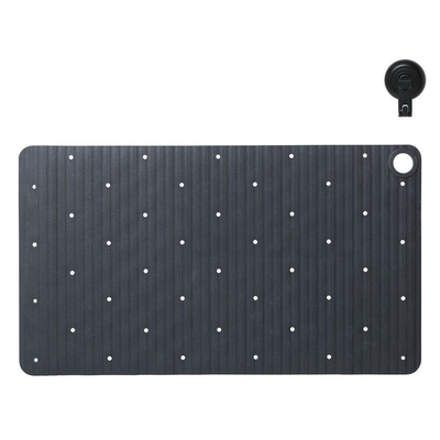 Sealskin Ribb Badmat - 40x70cm - Antislip - inclusief - zwarte haak - Antraciet