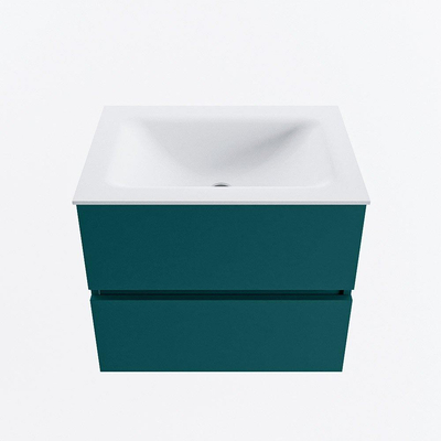 Mondiaz VICA Ensemble de meuble de salle de bain - 60cm - meuble sous-vasque smag - 2 tiroirs - lavabo cloud milieu - 1 trou de robinet - version haute de 60cm - talc