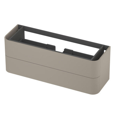 INK Concept R Wastafelonderkast - 140x45x52cm - 2 lades - opliggende grepen - afgeronde hoeken - MDF lak - mat creme cotton