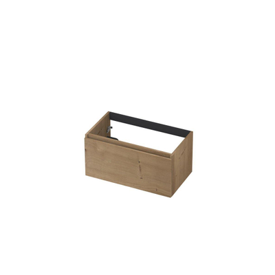 INK Fineer Meuble sous-lavabo - 80x45x40cm - 1 tiroir - sans poignée - listel en bois - MDF Placage Ash grey