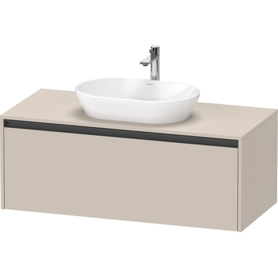 Duravit ketho 2 meuble sous lavabo avec plaque de console avec 1 tiroir 120x55x45.9cm avec poignée anthracite taupe mate