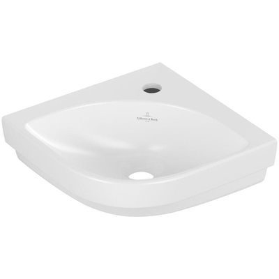 Villeroy & Boch Subway 3.0 hoekfontein - 32cm - 1 kraangat - zonder overloop CeramicPlus - Stone White (mat wit)