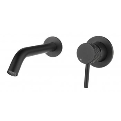 Wiesbaden Ribbd Mitigeur lavabo encastré à levier unique avec coldstart complet noir mat