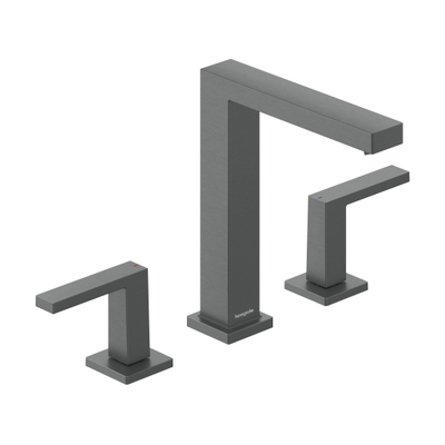 Hansgrohe Tecturis E wastafelkraan - model 150 - met waste - brushed black chrome (zwart)