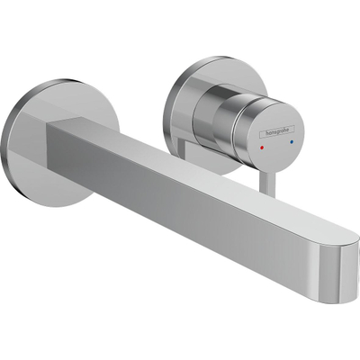 Hansgrohe Finoris 1 greeps wastafelkraan - inbouw - voorsprong 228 mm - met afvoerplug - hoogglans chroom