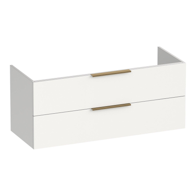 BRAUER Elevate meuble sous lavabo 120 excl. poignées à poser 2 tiroirs softclose et 2 découpes pour siphon - blanc mat