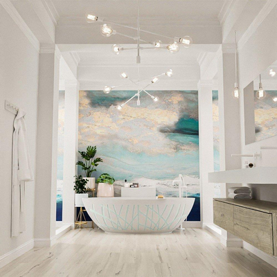 MONDIAZ HOLM DESIGN Baignoire autoportante - 180x85cm - Greey / Talc