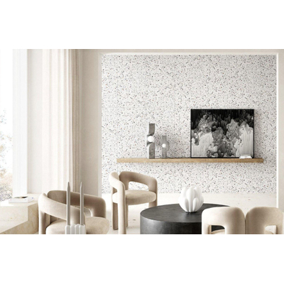 Vtwonen Terrazzo vloer- en wandtegel - 60x60cm - 10mm - gerectificeerd - R10 - terrazzo - mat ice flakes (wit)