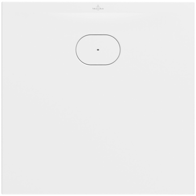 Villeroy & Boch Ecora douchebak - 80x80x3.5cm - afvoer korte zijde - stone white (wit)